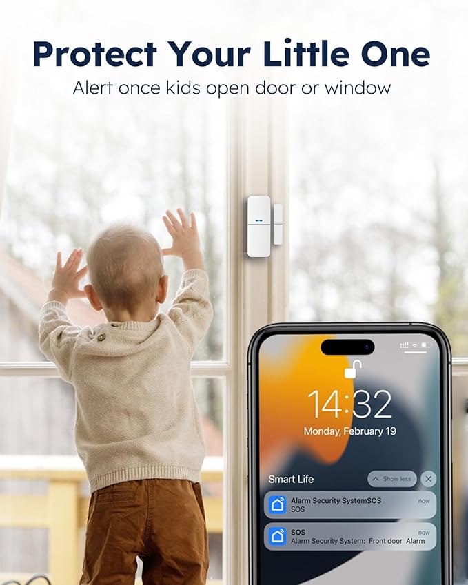 WiFi Door Alarm System, Wireless DIY Smart Home Security System, - Image 4