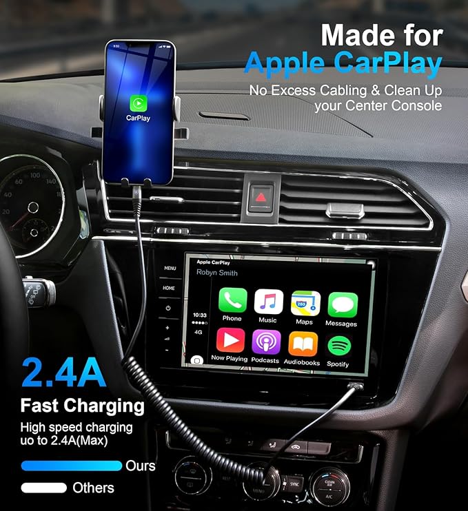 iPhone Charger Cable for Car, Coiled Lightning Cable 2 Pack Lightning Cord - Image 2