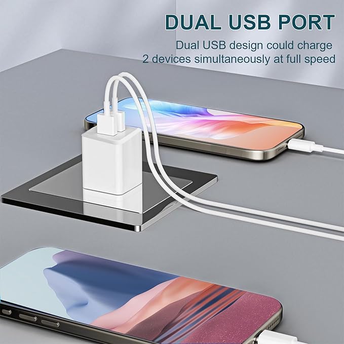 USB Wall Charger, Charger Block，Dual Port USB Cube Chargers，Power Adapter - Image 2