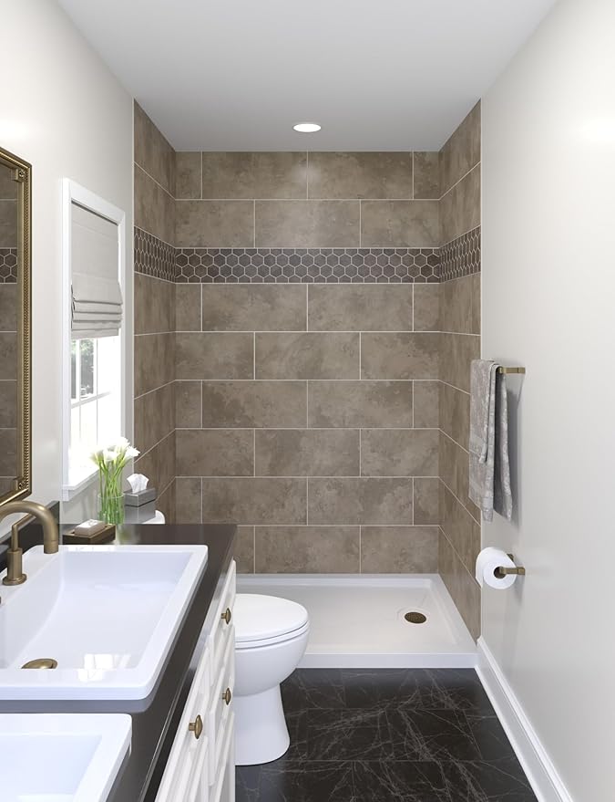 Miseno MSW-603696RFL Readyset 60" X 36" X 96" Fifteen Panel Alcove Shower Wall by Miseno