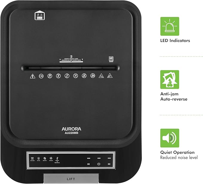Aurora Commercial Grade 220-Sheet Auto Feed High Security Micro-Cut Paper - Image 6