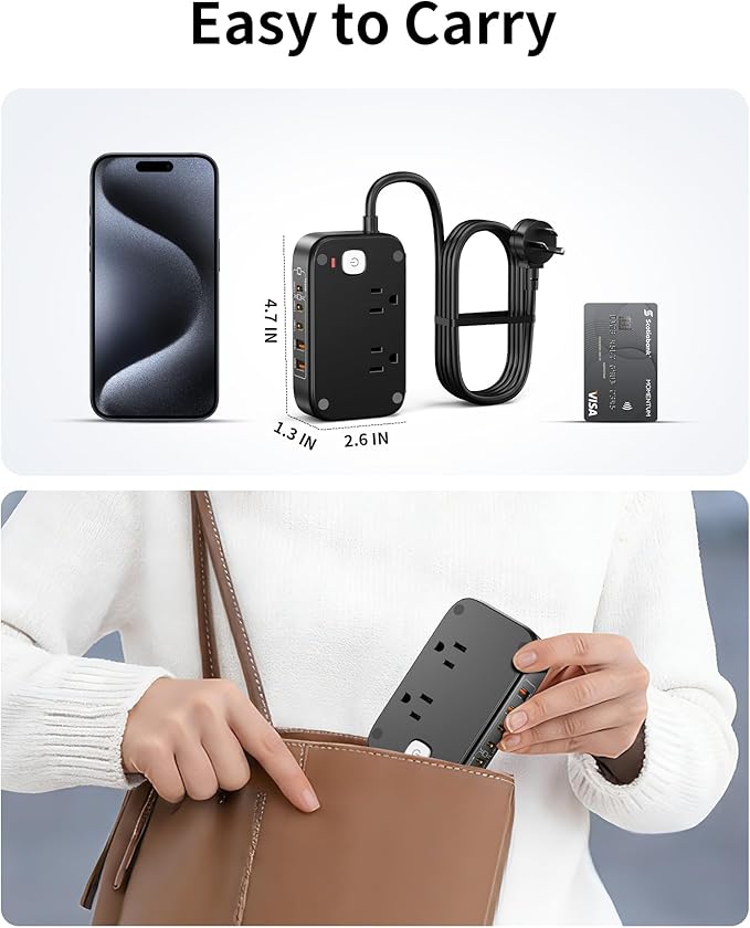 KWRNVO 5FT Travel Power Strip - Image 8