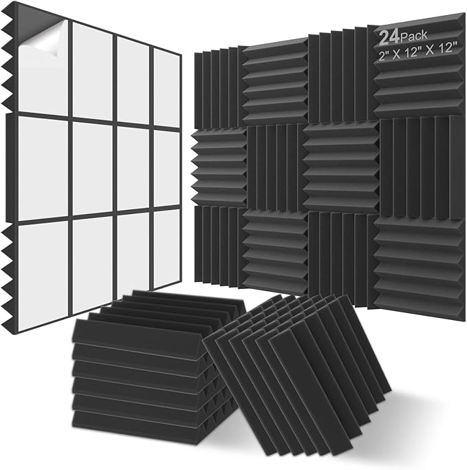 JBER 24 Pack Sound Proof Acoustic Foam Panels - Image 7