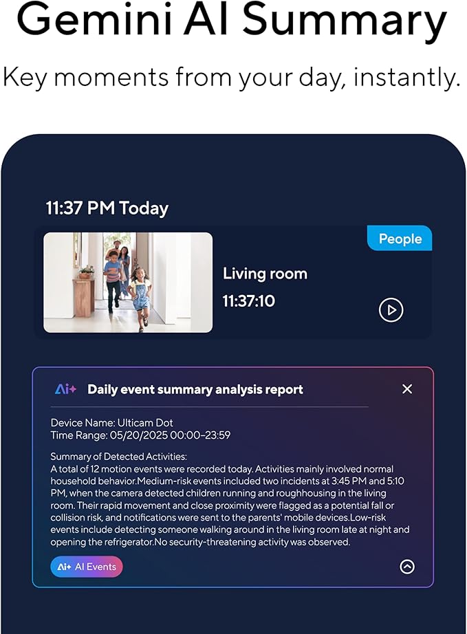 ULTICAM Dot 2K QHD Wireless Smart Security Camera, 170° Wide Angle, AI Human - Image 2