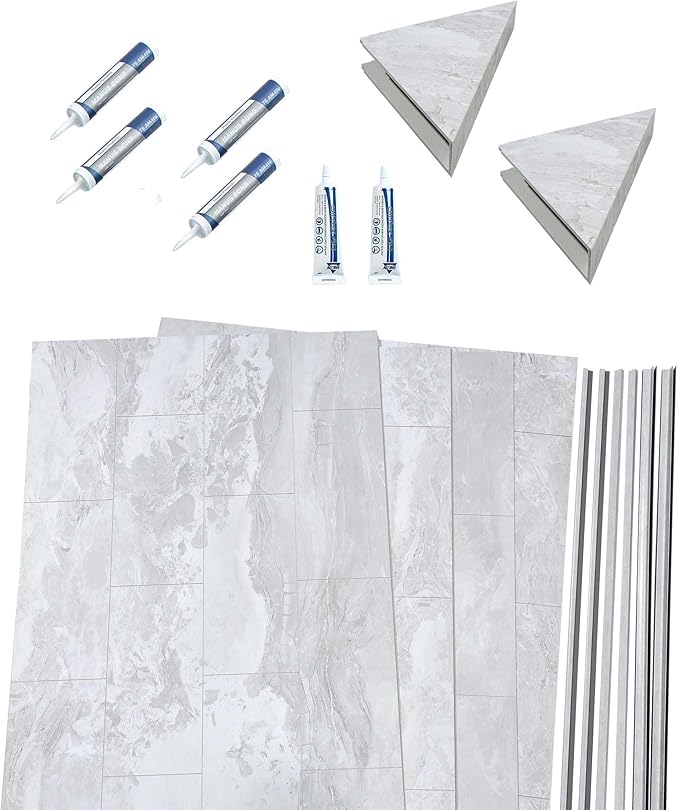 Palisade 78in x 60in x 36in Waterproof Vinyl Shower Surround Kit - Image 2