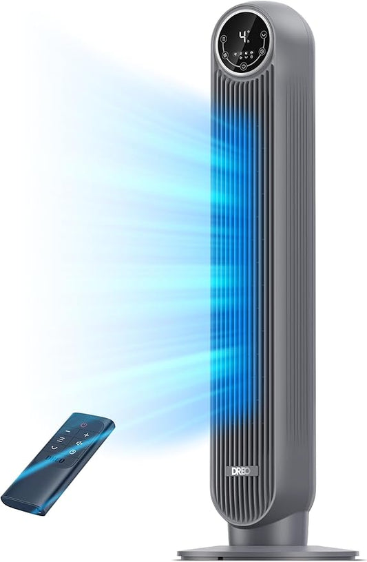 Dreo Tower Fan for Bedroom, 25ft/s Velocity Quiet Floor Fan, 90° Oscillating by DREO