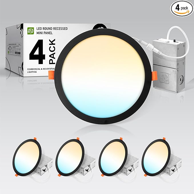 ASD 4 Pack 11/12 Inch LED Recessed Lighting 24W, 5 CCT 2700K-5000K CRI90+ by ASDLightingCorporation