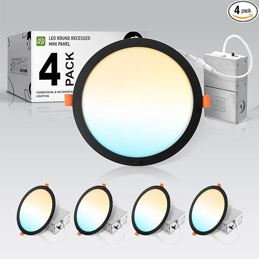 ASD 4 Pack 11/12 Inch LED Recessed Lighting 24W, 5 CCT 2700K-5000K CRI90+ by ASDLightingCorporation