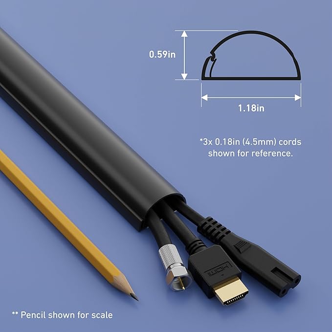 D-Line Half Round Cord Hider, Patented Cable Cover, Hide TV Wall Mount Wires - Image 3