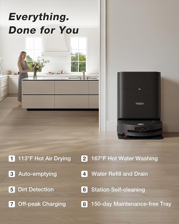 Yeedi M14 Plus Robot Vacuum and Mop, 000Pa Suction, OZMO Roller Instant - Image 6