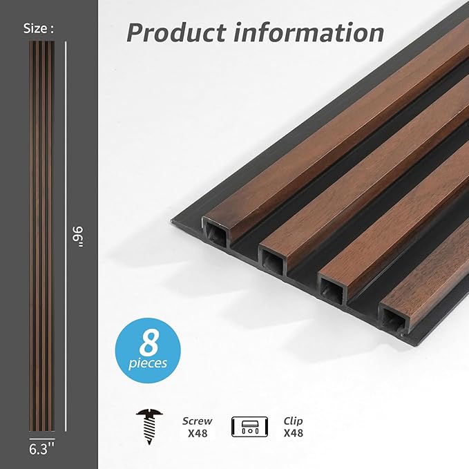 Art3d 8-Pack WPC Wood Slat Wall Panel - Image 7