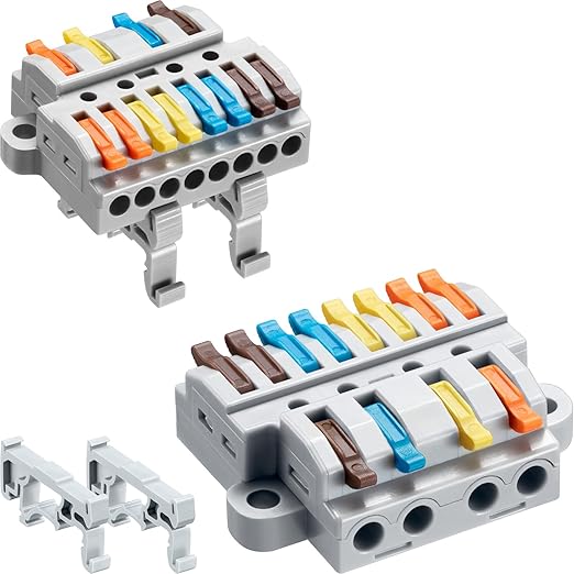 JANDECCN 6pcs DIN Rail Terminal Blocks, DIY Splicing Wire Connectors by JANDECCN