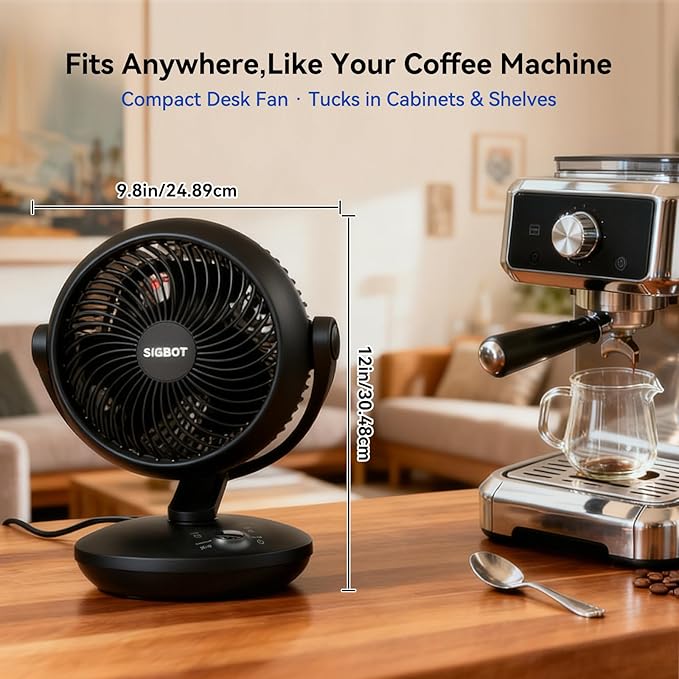 SIGBOT Fan for Bedroom with Remote, Ultra Quiet Desk Fans, with 3 Modes - Image 2