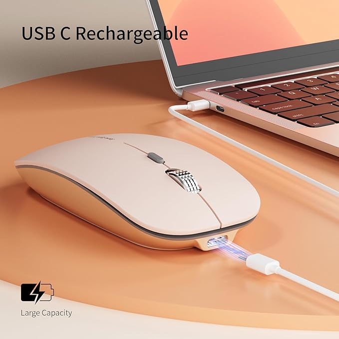 Uciefy Q5 Slim Rechargeable Wireless Mouse, 2.4G Portable Optical Silent Ultra - Image 2