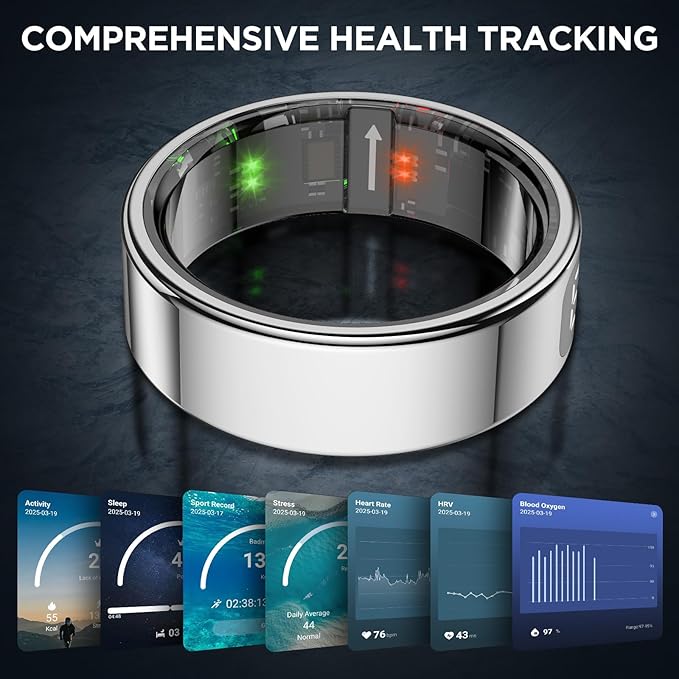 Smart Ring Health Tracker with Display Screen, Sleep Tracker with Heart Rate - Image 3