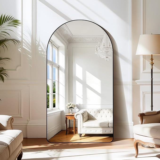 GLASHOM Arched Bathroom Mirror, Wall Mounted Mirror, Living Room, Vertically - Image 6