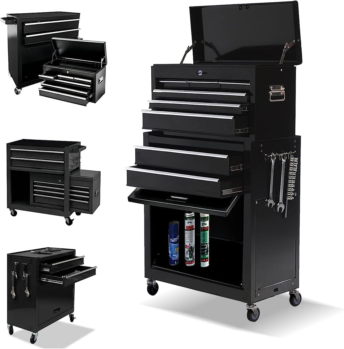 8-drawer high capacity rolling tool box with wheels,rolling, main product view