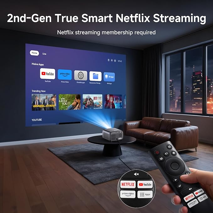 Smart Projector 4K with WiFi 6 and Bluetooth 5.3, 6D Keystone Outdoor Movie - Image 4