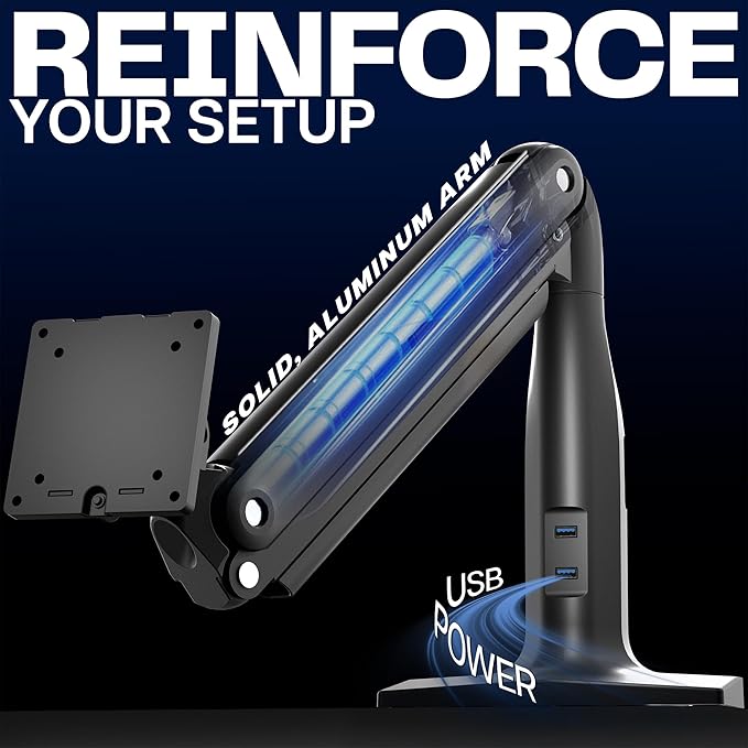 VIVO Aluminum Ultrawide Monitor Stand, Classic + USB, Fits up to 49 inch Screens - Image 5