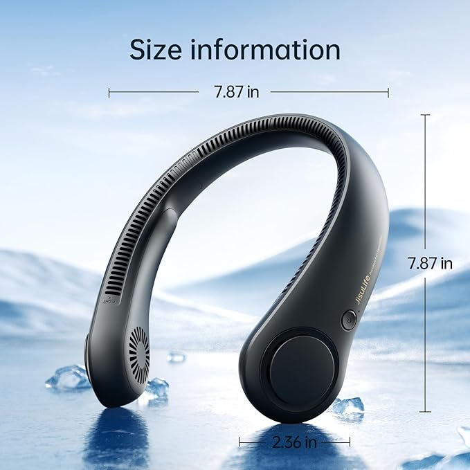 JISULIFE Portable Neck Fan, Hands-Free Bladeless, 5 Speeds, 4000 mAh Battery - Image 7