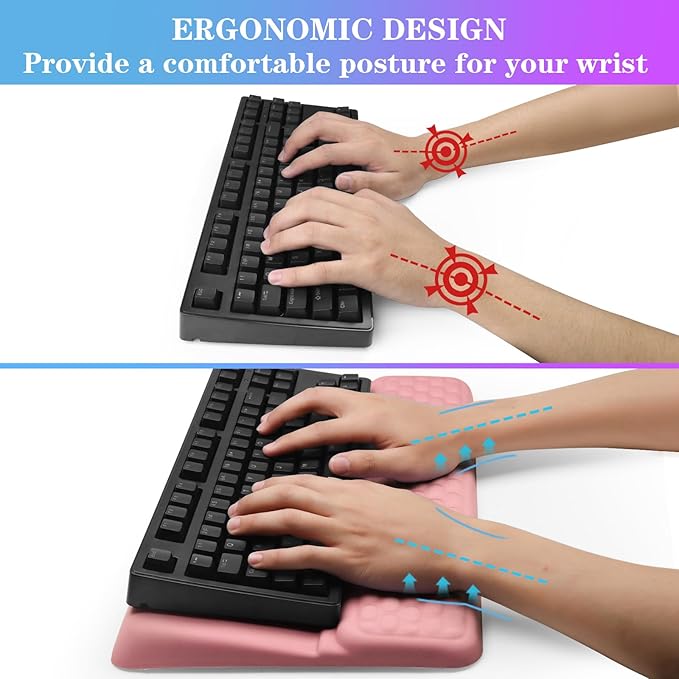 Computer Keyboard Stand with Wrist Rest, Ergonomic Tilted Keyboard Holder - Image 3