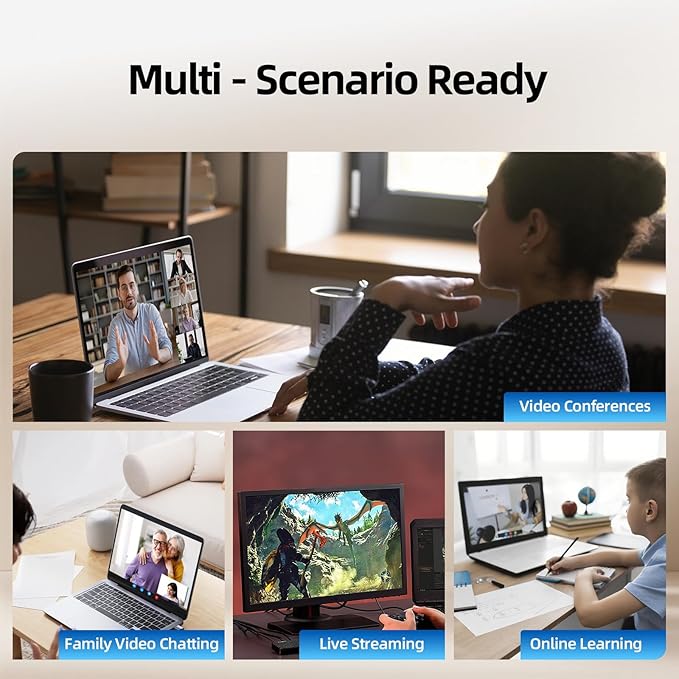 SynthMeet 4K Webcam for PC, 1080P@60FPS, 4K Camera - Image 8