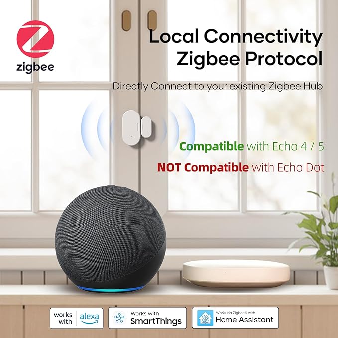 Zigbee Door Sensor 4 Pack, Mini Smart Door Sensor, Home Automation, Kid Safety - Image 2