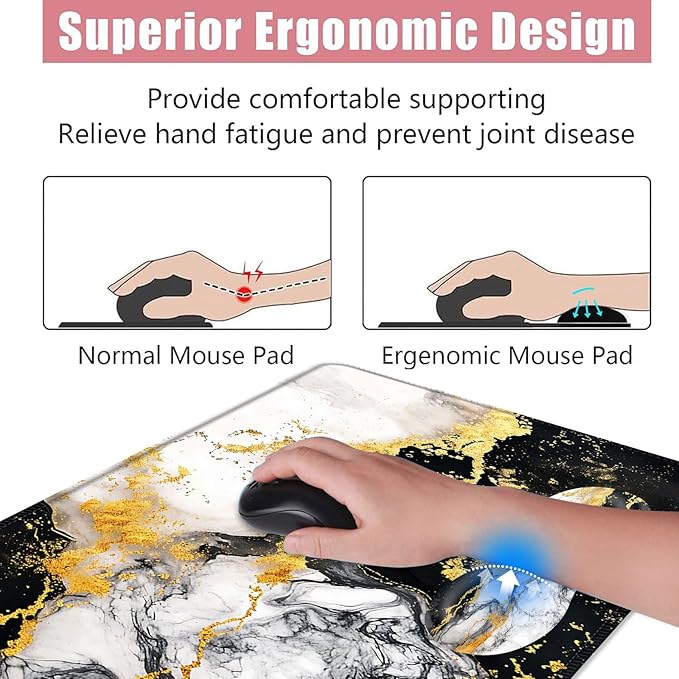 BFUKVOU Large Keyboard Mouse Pad Set, Extended Mouse Pad+Keyboard Wrist Rest - Image 5