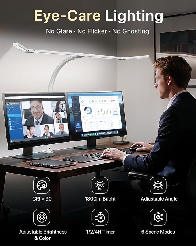 ONEMIX 42" LED Desk Lamp with Clamp, Architect Desk Light with Remote, - Image 7