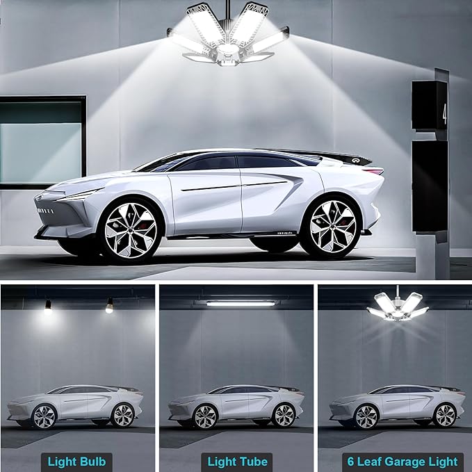 CHENGCHILIT LED Garage Light 2 Pack - 200W 20000LM 6500K LED Garage Ceiling - Image 3