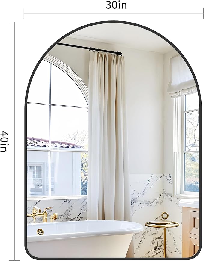 GLASHOM 30"x40" Black Arched Mirrors - Image 2