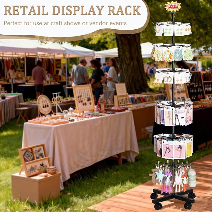 Exttlliy Retail Display Stand Store Display Rack 6 Tier Metal Spinning Display - Image 5