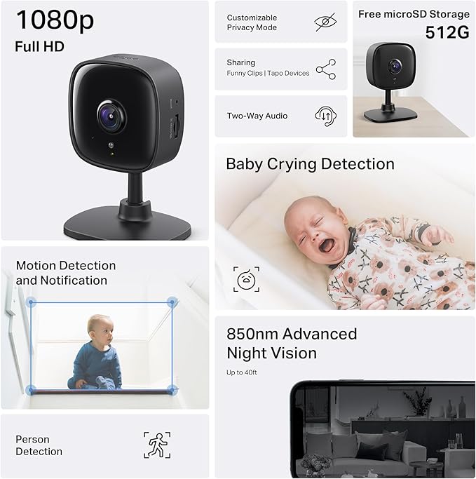Tapo 1080P Indoor Wired Security Camera - Image 2