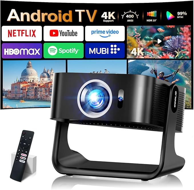 1080P HD Mini Projector Dual Band WiFi6 5G and BT 5.4 Auto Focus & Obstacle by Unknown