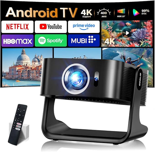 1080P HD Mini Projector Dual Band WiFi6 5G and BT 5.4 Auto Focus & Obstacle by Unknown