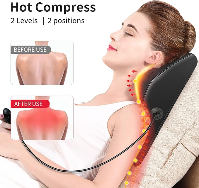 Boriwat Back Massager with Heat, 3D Kneading Massage Pillow - Image 3