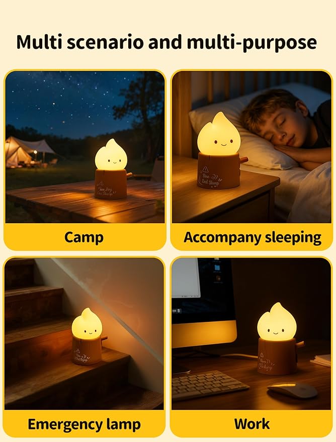 Tarinks Stump Fire Night Light, Flameless Candles Lamp, Torch Stump Light - Image 5