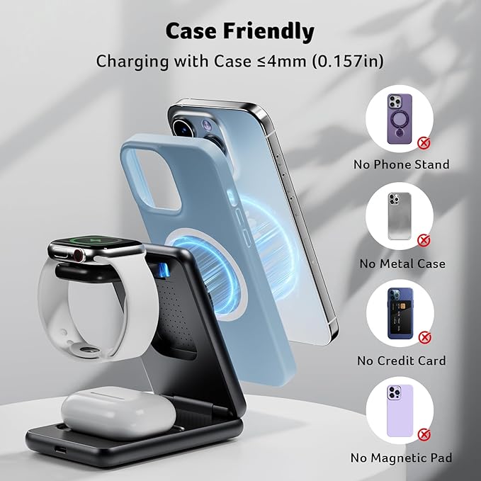 Acer 3 in 1 Charging Station for iPhone, Wireless Charger Stand, 15W Fast - Image 6