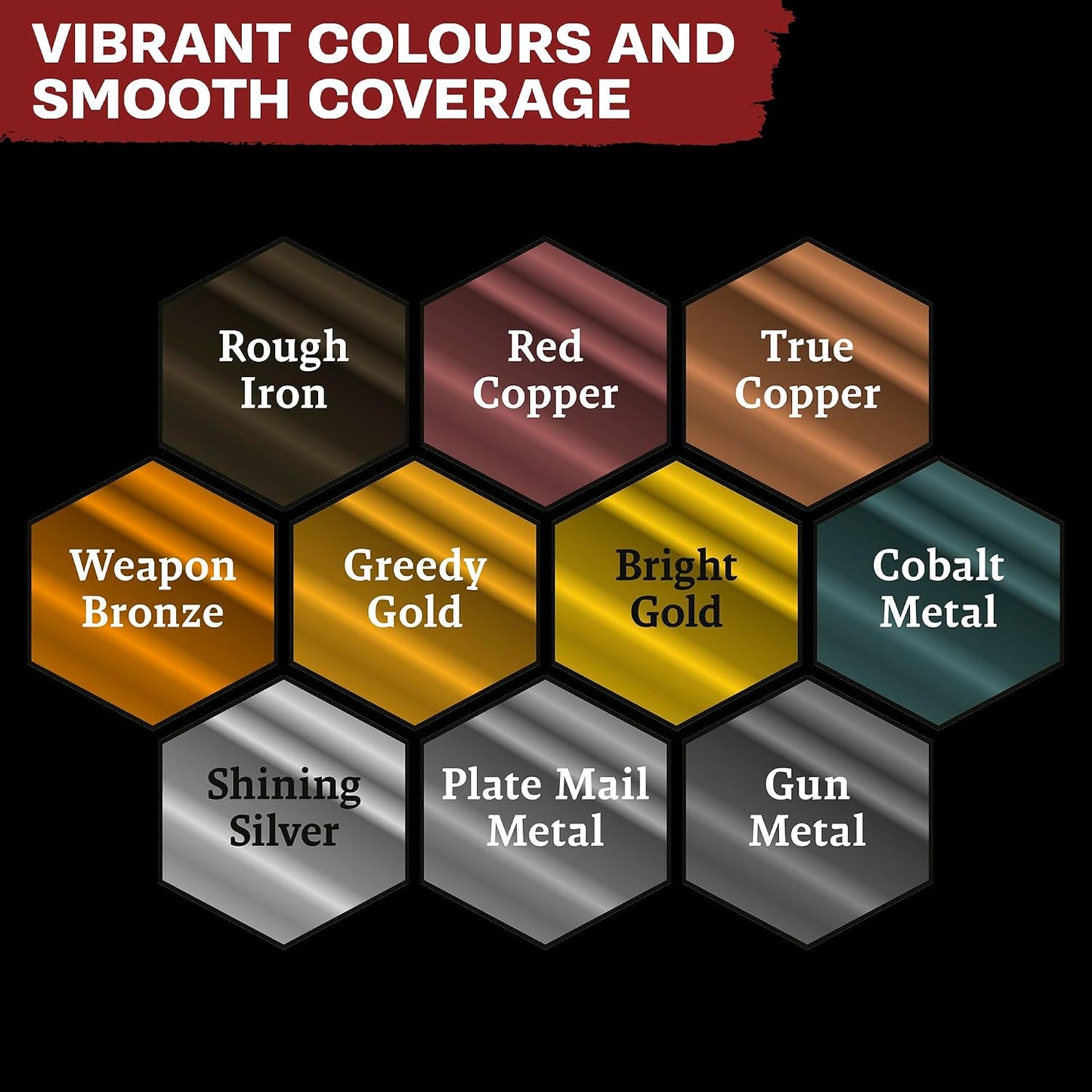 The Army Painter, Warpaints Fanatic Metallics Paint Set, 10 x 18 ml | 10 Acrylic Metal Paints incl. Gold, Copper, Metal, Bronze & Silver, for Miniature Model Painting, Dnd & Warhammer