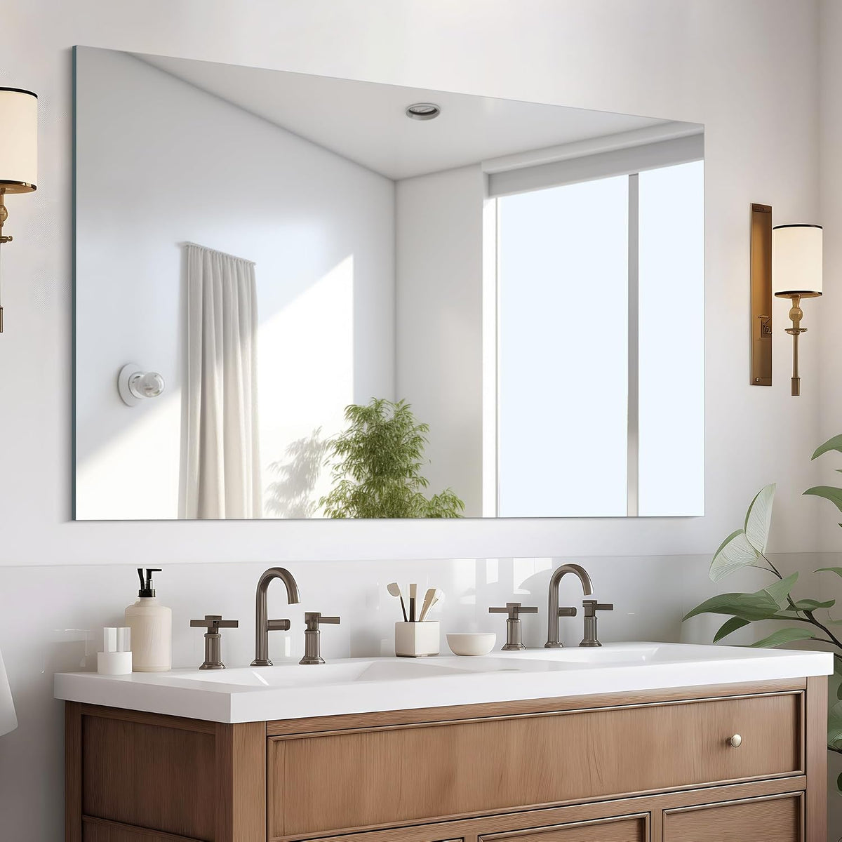 CILIBER Frameless Mirror, 30x48 inch Rectangle Bathroom Mirrors