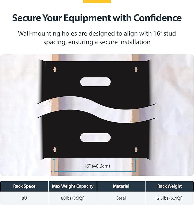 StarTech.com 8U Wall Mount Patch Panel Bracket - Image 4