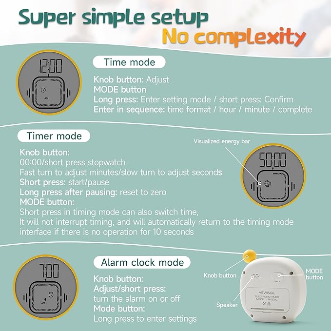 VEWINGL Productivity Timer & Clock - Image 6