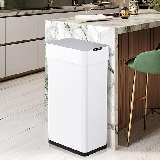 Arlopu 21.1 Gal Automatic Trash Can, 80L Stainless Steel Motion Sensor Garbage - Image 7