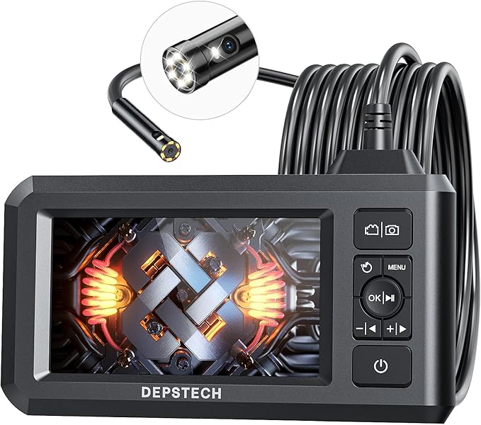 DEPSTECH Dual Lens Industrial Endoscope, 1080P Digital Borescope Inspection by DEPSTECH