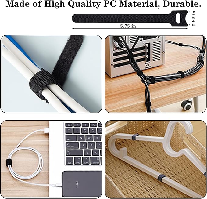 N NOROCME 192 PCS Cable Management Kit 4 Wire Organizer Sleeve, 11 Cable Holder - Image 8