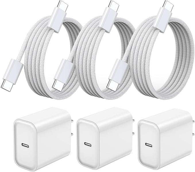 iPhone 17 16 15 Pro Max Charger Fast Charging 3Pack 20W Apple Fast Charger USB by TrimDish