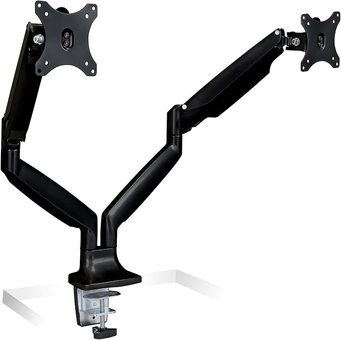 Mount-It! Dual Monitor Arm Mount | Desk Stand | Two Articulating Gas Spring - Image 2