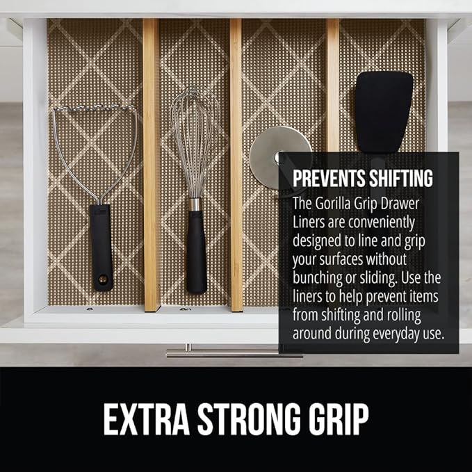 GORILLA GRIP powerGRIP Drawer Shelf and Cabinet Liner, Thick Strong Hold - Image 3