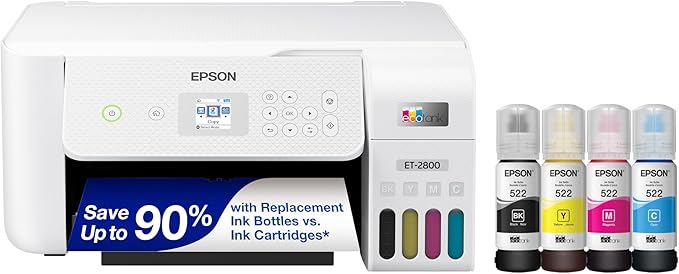 Epson EcoTank ET-2800 Wireless Color All-in-One Cartridge-Free Supertank Printer by Epson