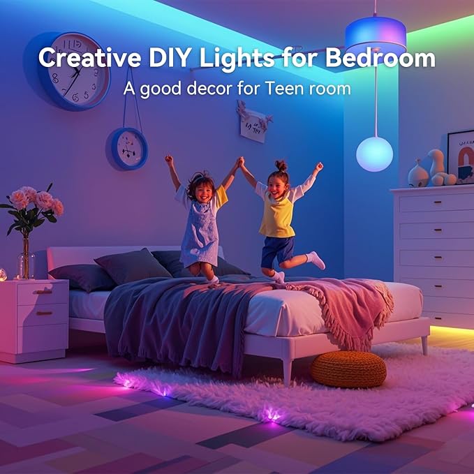 CHARKEE LED Lights for Bedroom 50 ft, Color Changing LED Strip Lights - Image 3